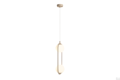 Lampe suspendue Riva 2 en métal beige