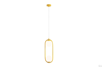 Lampe suspendue Riva 2 en métal moutarde