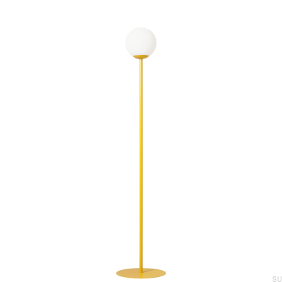 Lampadaire Pinne en métal moutarde