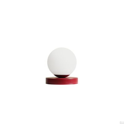 Lampe de bureau Ball S en métal bordeaux