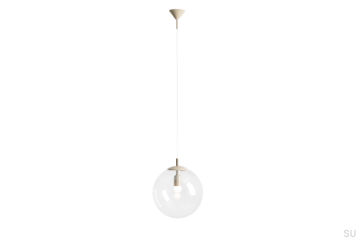 Lampe suspendue Globe en métal beige