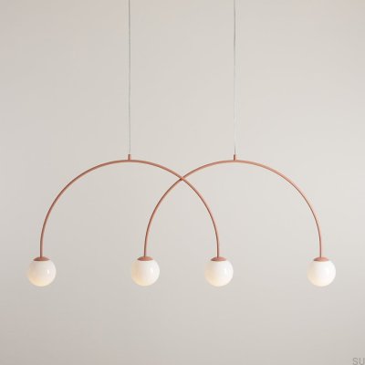 Lampe suspendue en métal corail Una 4 L