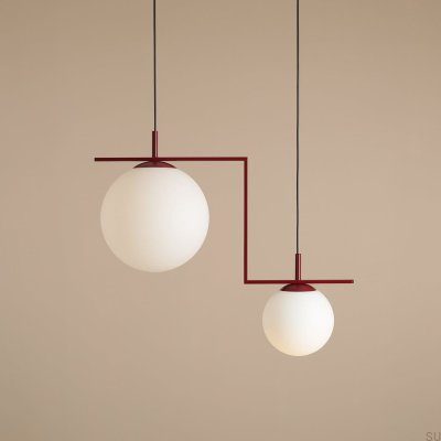 Lampe suspendue en métal bordeaux Zac 2