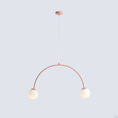 Lampe suspendue en métal corail Una 2