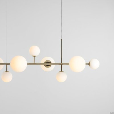 Lampe suspendue Dione 9 en métal doré