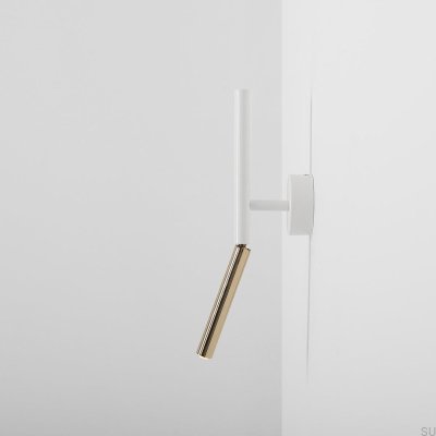 Applique Stick en métal blanc doré