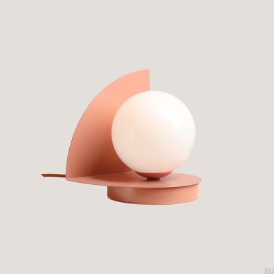 Lampe de bureau Loop en métal corail