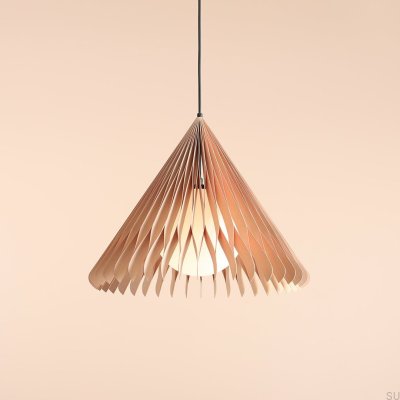 Lampe suspendue Nature Sun M en bois de hêtre