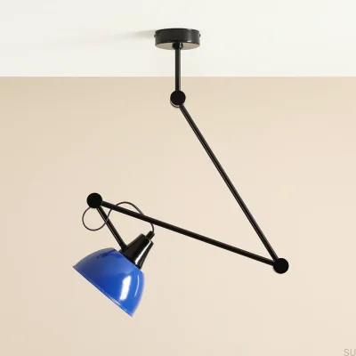 Plafonnier Aida en métal brillant cobalt