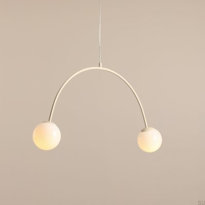 Lampe suspendue en métal crème Una 2