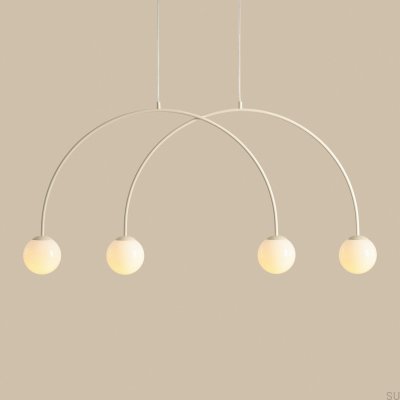 Lampe suspendue en métal crème Una 4 S