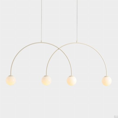 Lampe suspendue en métal crème Una 4 L