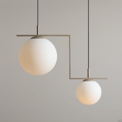 Lampe suspendue Zac 2 en métal beige