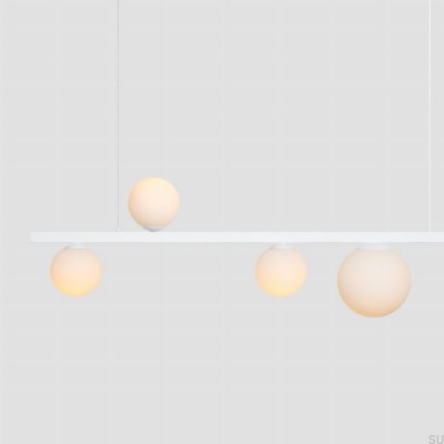 Lampe suspendue Garda 5 en métal blanc