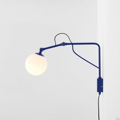 Petite applique murale en métal cobalt Soho Glass