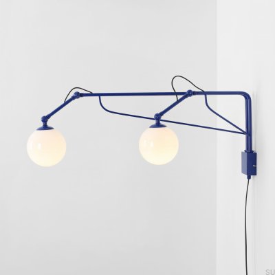 Applique murale Soho Glass 2 en métal cobalt