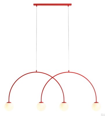Lampe suspendue en métal rouge Una 4