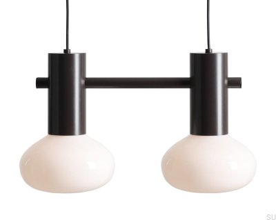 Lampe suspendue Flo 2 S en métal noir