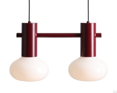 Lampe suspendue Flo 2 S en métal rouge