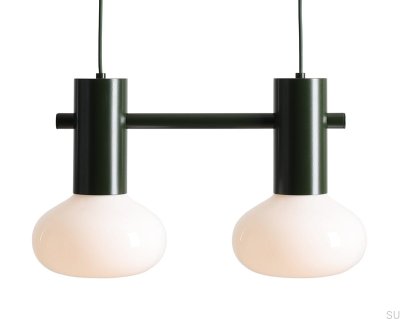 Lampe suspendue Flo 2 S en métal vert