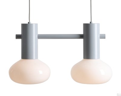 Lampe suspendue Flo 2 S en métal gris