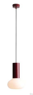 Lampe suspendue Flo S en métal rouge