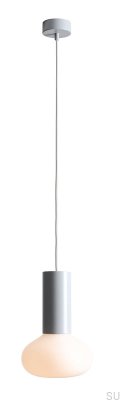 Lampe suspendue Flo S en métal gris
