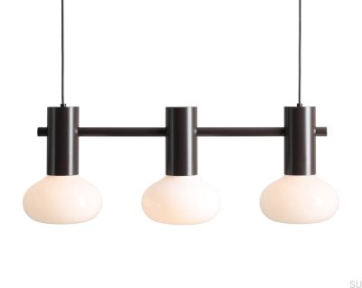 Lampe suspendue Flo 3 S en métal noir