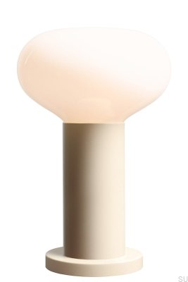 Lampe de bureau Flo S en métal crème