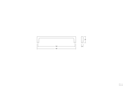 Poignée de meuble oblongue Pura 256 Chrome poli