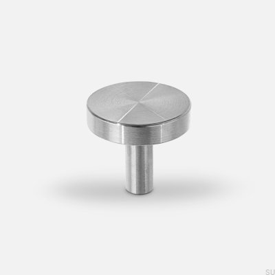 Bouton de meuble en inox brossé argenté Nena M