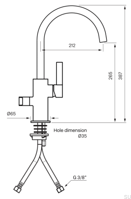 Robinet de cuisine avec valve pour lave-vaisselle ARM384 Laiton Argent Chrome