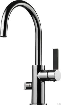 Robinet de cuisine avec valve pour lave-vaisselle ARM384 Laiton Argent Chrome avec Noir