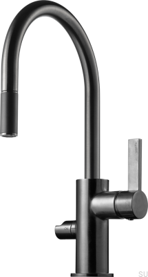 Robinet de cuisine avec bec extractible et valve pour lave-vaisselle ARM385 Laiton Noir Chrome Brossé