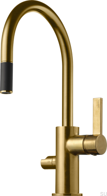 Robinet de cuisine avec bec extractible et valve pour lave-vaisselle ARM385 Laiton Miel Or Brossé
