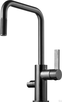 Robinet de cuisine ARM587 en laiton noir et chrome brossé