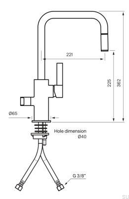 Robinet de cuisine en laiton miel doré ARM587