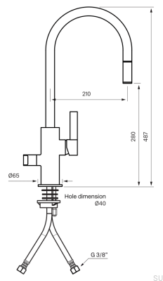 Robinet de cuisine avec valve pour lave-vaisselle ARM885 Laiton Graphite