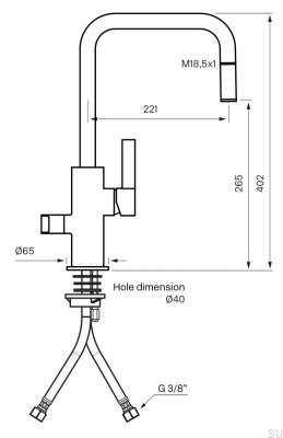 Robinet de cuisine avec valve pour lave-vaisselle ARM887 Laiton Argent Chrome