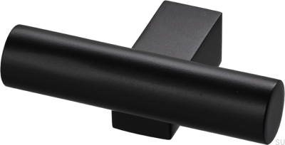 Bouton de meuble T-Bar Bar055, laiton, noir mat