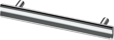 Poignée de meuble oblongue Bean 128, laiton, argent, chrome