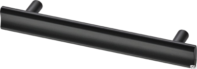 Poignée de meuble oblongue Bean 128, laiton, noir mat