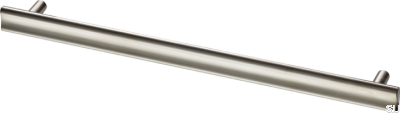 Poignée de meuble oblongue Bean 288, laiton, nickel brossé