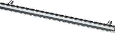 Poignée de meuble oblongue Bean 288, laiton, argent, chrome