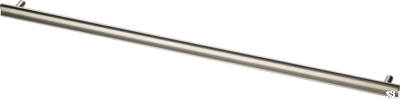 Poignée de meuble oblongue Bean 556, laiton, nickel brossé