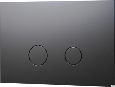 Bouton de chasse d'eau DUO112 TECE en laiton noir chromé