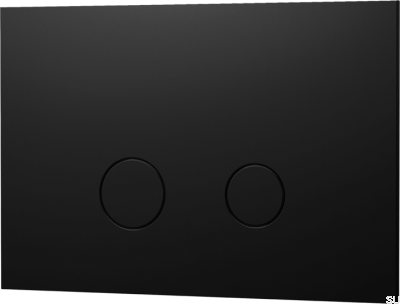Bouton de chasse d'eau DUO112 TECE en laiton noir mat