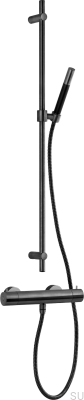Robinet de douche EVM168 avec ensemble de douche ZSAL300, laiton, noir, chrome brossé