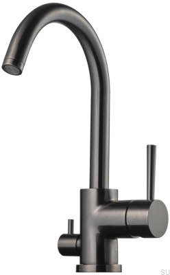 Robinet de cuisine avec valve pour lave-vaisselle EVO184 Laiton Noir Chrome Brossé