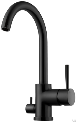 Robinet de cuisine avec valve pour lave-vaisselle EVO184 Laiton Noir Mat